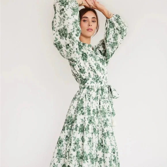 mille resort and travel dress Mille | Dresses | Mille Marlo Dress In Green Bouquet Xs Resort Travel Beautiful Prairie Chic Boho